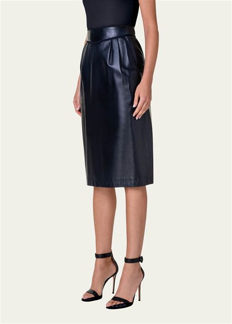 Nappa leather skirt .